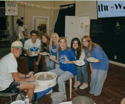 A group class in the studio